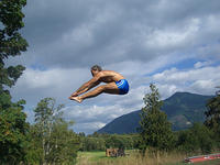 Dr. Graham on trampoline